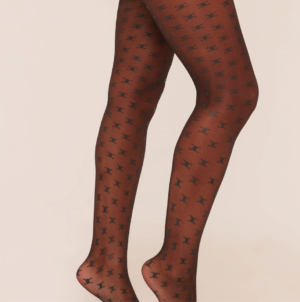 All Over Logo Detail Tights In Black