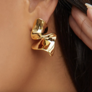 gold corkscrew earring