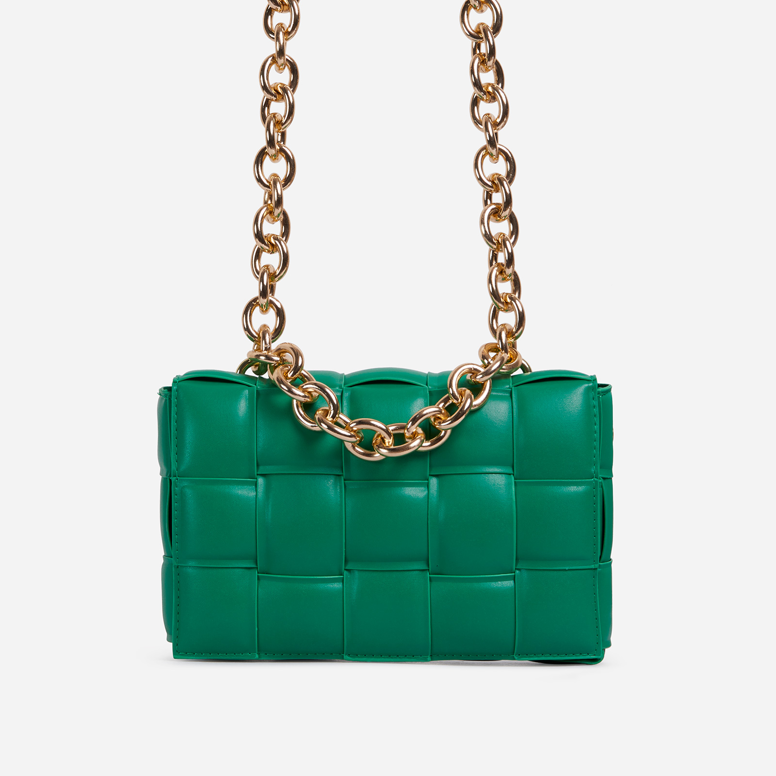 Sandro | Leather Tote Bag with Chain Jewellery | Green